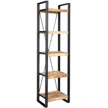 Verty Furniture - Up cycled Industrial Mintis Narrow Open Bookcase - Light Wood
