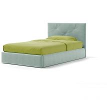 Letto Contenitore Made In Italy Cangù up singolo grande tessuto celeste