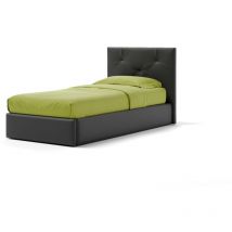Letto Contenitore Made In Italy Cangù up singolo similpelle nero