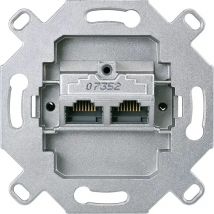 Merten RJ45-Buchse 8(8) Cat.6A – Unterputzmontage – Platin RAL 1013 – IP20 – Schraubbefestigung