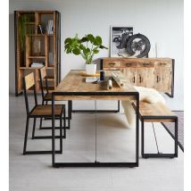 Verty Furniture - Upcycled Industrial Vintage Mintis Medium Dining Table Set With 4 Chairs