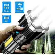 Jalleria - uper Bright 10000000lm Torche Led Lampe de Poche Usb Rechargeable Tactique Lumière Chaude(argent)