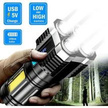 Uper Bright 10000000lm Torche Led Lampe de Poche Usb Rechargeable Tactique Lumière Chaude(argent), Ensoleillé