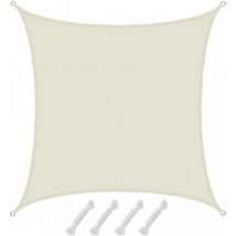 UPF50+ Voile d'ombrage uv 4x4 m Polyester Carré Protection Solaire Hydrofuge
