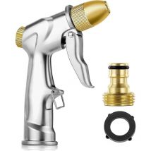 Upgraded Garden Hose Nozzle 100% Heavy Duty Metal Handheld Water Nozzle High Pressure Pistol Grip