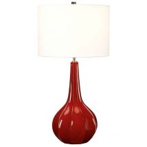 Tischleuchte Beistelllampe Nachttischlampe h 71,5 cm Weiß Keramik-Vase Nickel