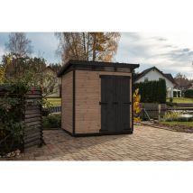 Upyard - Abri de Jardin Strongbox l - Robuste Cabane à Outils en Bois avec Fondation wpc Résistante à l'humidité et Toit en Plastique résistant,