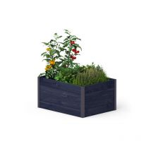 GardenBox Modern - jardinière surélevée ergonomique en bois pour terrasse et jardin, 80x60x40, noir - Upyard