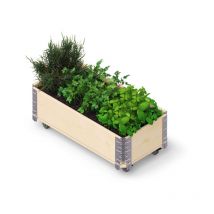 Upyard - HerbsBox Short - bac à herbes avec roulettes, 80x40 cm, bois naturel
