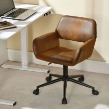Urban Meuble - Chaise De Bureau Vintage En Tissu Suède Réglable Et 5 Roulettes