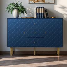 Urban Meuble - Commode bleu marine avec 2 portes et 3 tiroirs, Casiers de bureau