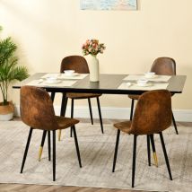 Urban Meuble - Ensemble table extensible noir effet bois 120-160 et 4 chaises style scandinave retro