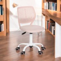 URBAN MEUBLE Adjustable Height Ergonomic Swivel Mesh Desk Chair-LIGHT PINK