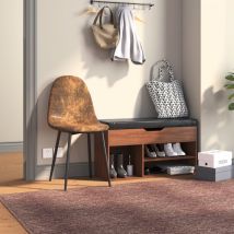 Urban Meuble - Lot de 4 chaises d'entrée vintage en tissu imitation suède marron