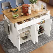 URBAN MEUBLE Rolling Kitchen Island Storage Trolley