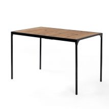URBAN MEUBLE Table de salle à manger rectangulaire effet bois de style industriel pieds noirs 120x75cm