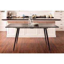 Urban Meuble - Table de salle à manger rectangulaire scandinave noir chic extensible 120-160x80