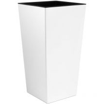 Urbi Vaso di fiori alta 7,2 litri, plastica, 17 x 17 x 32,5 cm in colore bianco