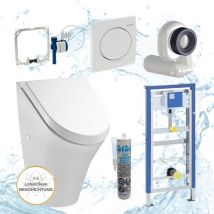 Geberit Vorwandelement Urinal mit Deckel Betätigungsplatte Siphon Komplettset