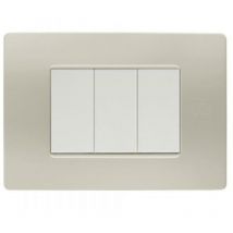 Flexa placca tecnopolimero 3 moduli colore sabbia 11803.sb - Simon Urmet