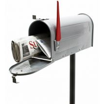 Helloshop26 - Us mailbox boite aux lettres design américain argenté pied de support courrier