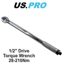 Us Pro Torque Wrench 1/2"" Drive Cv Steel Ratchet Garage Tool 28-210nm 6769