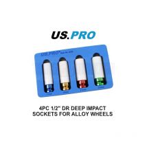 Us Pro - 4PC 1/2 dr Alloy Wheel Impact Sockets 17mm, 19mm, 21mm & 22mm 3856