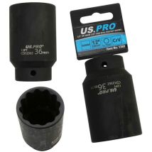 Us Pro B1369 36 mm 1/5,1 cm Drive Double Deep Metric Impact Socket Bi Esagonale