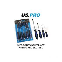 Us Pro - Tools 10 Piece Screwdriver Set Phillips & Slotted 4598
