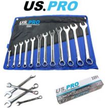 US PRO SPANNER SET 12PC COMBINATION IMPERIAL AF SAE Ring Open Ended Tool 2201