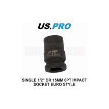 US PRO Tools 15mm Impact Socket 1/2 Drive 6 Point Single Hex 3817