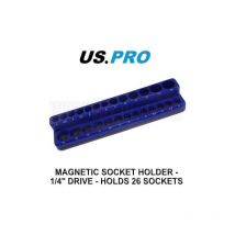Tools Magnetic Socket Holder - 1/4 Drive - Holds 26 Sockets 6743 - Us Pro