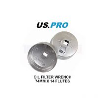 US PRO Tools Oil Filter Wrench 74mm X 14 Flutes 1/2 dr VW BMW 7067