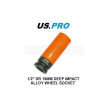 US PRO Tools Single 1/2 Dr 19mm Deep Impact Alloy Wheel Socket 3759