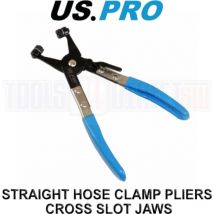 Us Pro - Hose Clamp Pliers Straight Cross Slot Jaws Coolant Fuel & Pipe Clips 3922