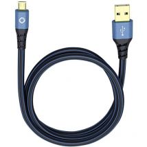 Cavo usb usb 2.0 Spina usb-a, Spina USB-Micro-B 0.50 m Blu contatti connettore dorati 9330 - Oehlbach