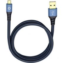 Cavo usb usb 2.0 Spina usb-a, Spina USB-Micro-B 5.00 m Blu contatti connettore dorati 9334 - Oehlbach