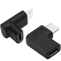 Usb c Angle Adapter [2 Pack] 90 Degree Usb c Type c Male To Female Adapter Right Left Up Down Angled Usb-c Usb 3.1 Type-c Extension For Laptop & Tabl