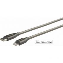 Estuff - ES602160 cable de conector Lightning 1 m Acero inoxidable