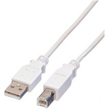 Value USB-Kabel usb 2.0 usb-a Stecker, usb-b Stecker 3.00 m Weiß Geschirmt 11.99.8831