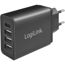 Usb Ladegerät 15 w 1x usb-c , 3x usb-a Schwarz Innenbereich - Logilink