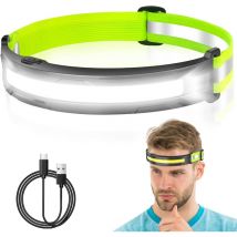 Longziming - usb Rechargeable Headlamp, Ultra Powerful led Head Torch with 4 Light Modes cob Headlamp Waterproof IPX4 Lightweight 230° Reflective for
