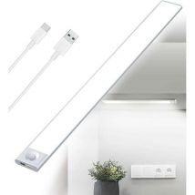 Derrui - usb wiederaufladbare LED-Küchen-Unterbauleuchte, 2500 mAh, 40 cm, dimmbar, Schranklampe, Bewegungsmelder, LED-Leiste, kabellos,