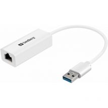 Sandberg - USB3.0 Gigabit Network Adapter - usb-a - RJ-45 - Male connector / Female connector - Blanc (133-90)
