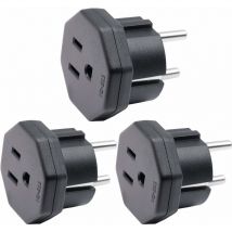 Memkey - us/jp/ca Prise mâle vers eu/de/fr/it/es Prise Femelle, us/ca/jp Prise mâle pour Appareil électronique Adaptateur Femelle eu à 2 Broches (3