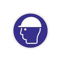 Pictogramme d'obligation ASR A1.3/DIN EN ISO 7010 utiliser protection tête film