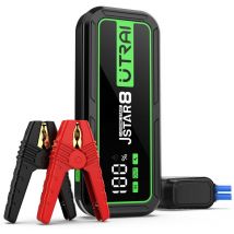 Booster Batterie 3000A 74Wh Démarreur de Voiture 12V Portable (Jusqu'à 10L Gaz ou 8L Gazole) Jump Starter avec Pinces de Sûreté Intelligentes Longue