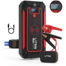 Jstar 4 Booster Batterie, 2500A Démarreur de Batterie Voiture Moto (8,0L Gaz ou 7,0L Diesel) - Chargeur sans Fil 10W - Portable Jump Starter - Pince