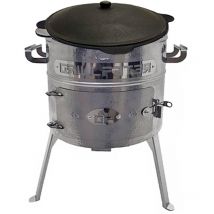 Grillpeter - Utschak Aidos Edelstahl 1,5 mm mit Kazan aus Gusseisen 10L