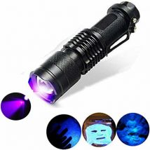 Tonchean - UV-Taschenlampe, 300 Lumen, zoombarer UV-Modus 395 nm bis 395 nm, zur Fleckenerkennung bei Hunden, zur Pass- und Geldkontrolle, für